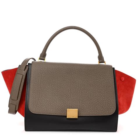 celine medium bullhide trapeze|CELINE Bullhide Calfskin Medium Tri.